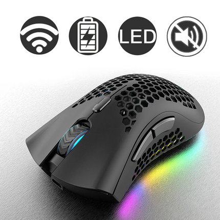 Wireless Mouse Gaming Rechargeable Optical Mouse Cordless 7 Color LED