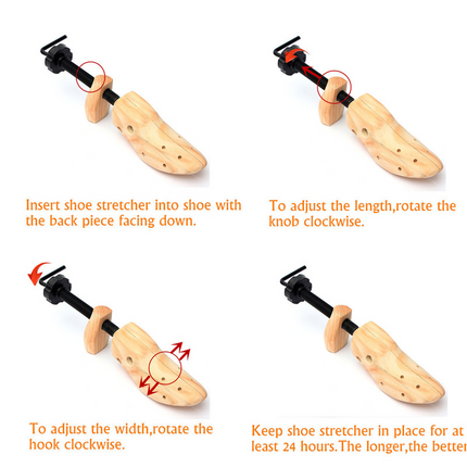 2-Way Wooden Adjustable Shoe Stretcher Expander Men Women Boot Size US