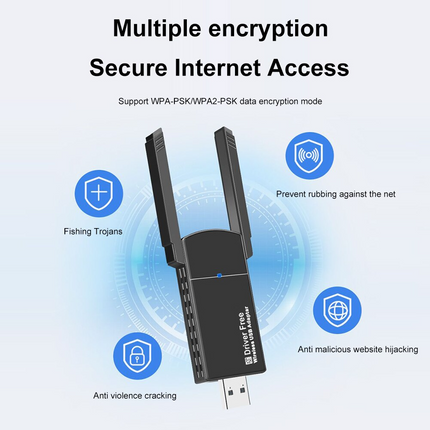 USB 3.0 Wireless WIFI Adapter 1300Mbps Long Range Dongle Dual Band