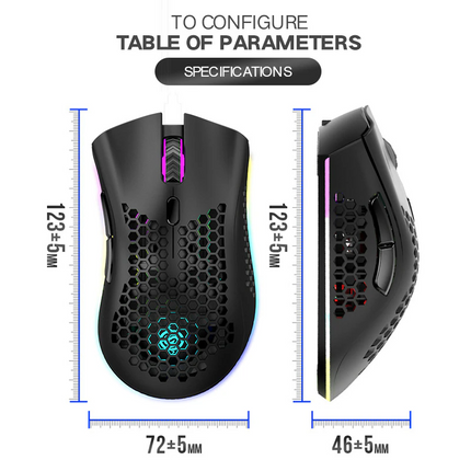 Wireless Mouse Gaming Rechargeable Optical Mouse Cordless 7 Color LED