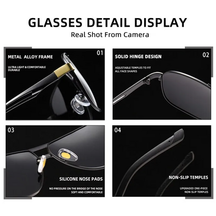 Mens Polarized Pilot Sunglasses Outdoor Driving UV400 Sun Glasses