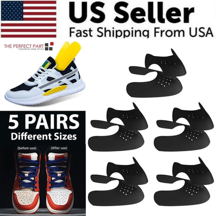 5 Pairs Shoe Protector Anti Crease Force Fields Cover Toe Cap Creasing
