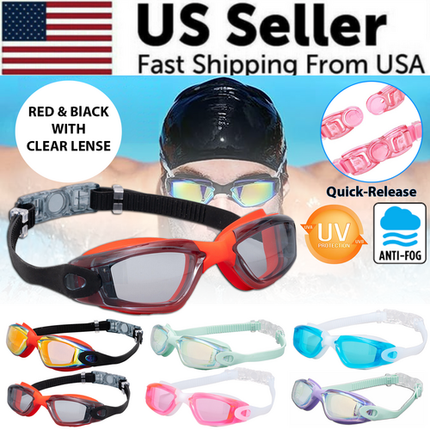 Clear Comfortable Swimming Goggles UV- Anti-Fog Swim Glasses Mirror
