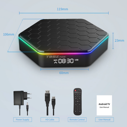 2025 Upgraded T95Z Plus Smart Android 12.0 TV Box Quad Core 6K HD