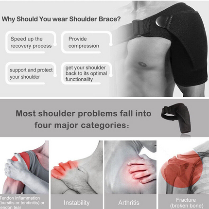 Shoulder Brace Support Compression Sleeve Torn Rotator Cuff AC Joint