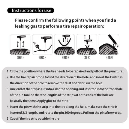 68pc Tire Repair Kit DIY Flat Tire Repair Car Truck Motorcycle Home