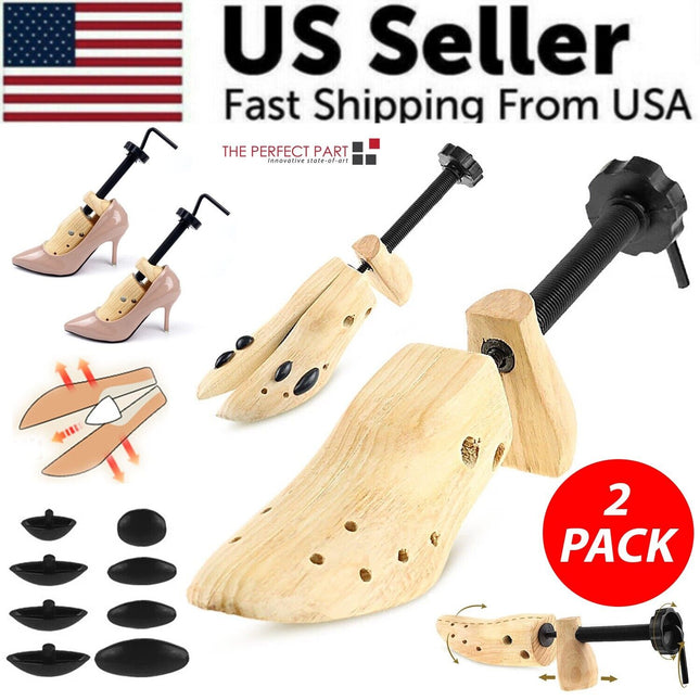 2-Way Wooden Adjustable Shoe Stretcher Expander Men Women Boot Size US