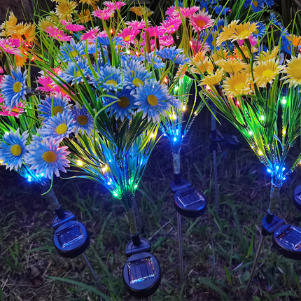 Solar Garden Lights LED Flower Stake Lamp Outdoor Yard Waterproof