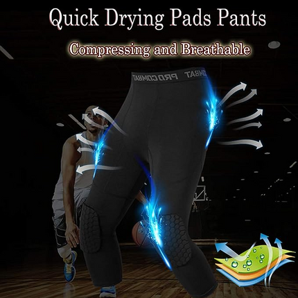 Men's Basketball Sports Tight Pants 3/4 Compression Workout Leggings