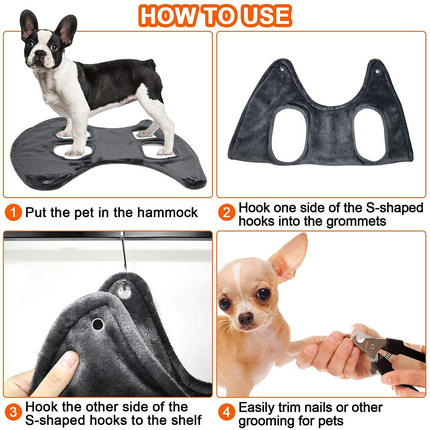 Portable Pet Dog Cat Grooming Hanging Hammock Harness Breathable Groom