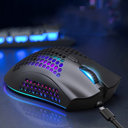 Wireless Mouse Gaming Rechargeable Optical Mouse Cordless 7 Color LED