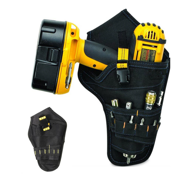 Heavy Duty Drill Holster Tool Belt Pouch Bit Holder Hanging Waist Bag