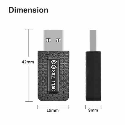 1300Mbps USB3.0 Wireless WiFi Adapter Dongle Dual Band 5G/2.4G Desktop