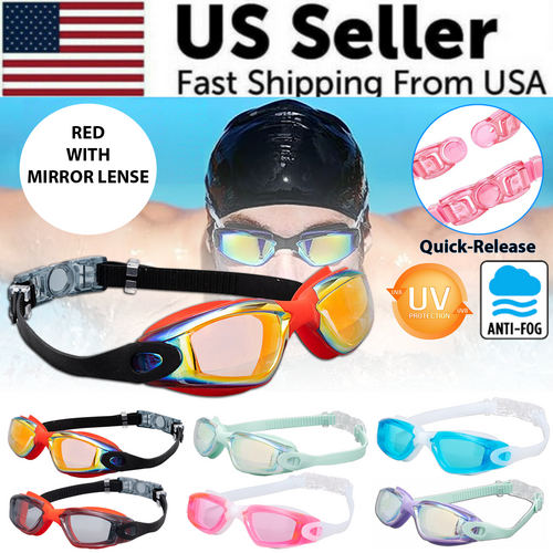Clear Comfortable Swimming Goggles UV- Anti-Fog Swim Glasses Mirror