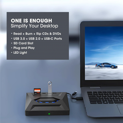 External CD DVD Drive USB 3.0 Writer Burner Player for PC Laptop