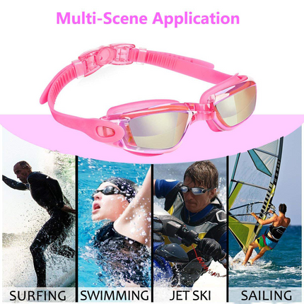Clear Comfortable Swimming Goggles UV- Anti-Fog Swim Glasses Mirror