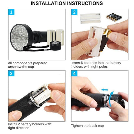 UV Ultraviolet Light 100 LED Flashlight BlackLight 395nM Inspection