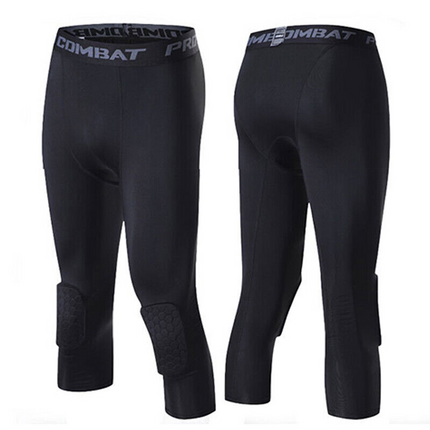 Men's Basketball Sports Tight Pants 3/4 Compression Workout Leggings