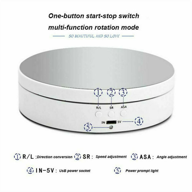 360° Electric Motorized Rotating Display Stand Jewelry Photography