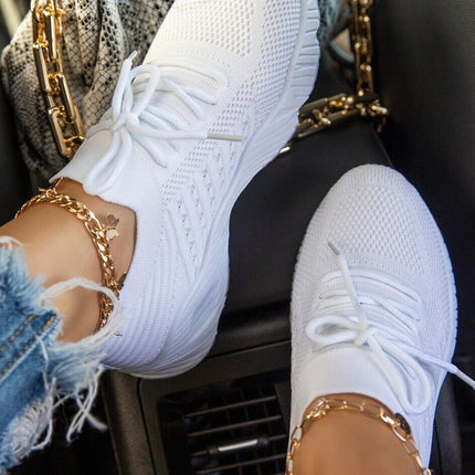 Womens Running Trainers Ladies Sneakers Slip On Walking Gym Comfy