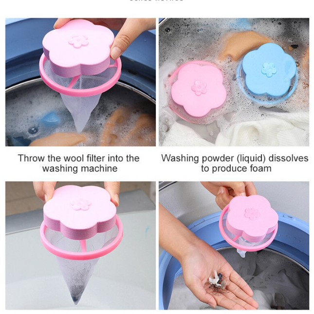 2 Pcs Floating Pet Fur Catcher Laundry Lint Pet Hair Remover For