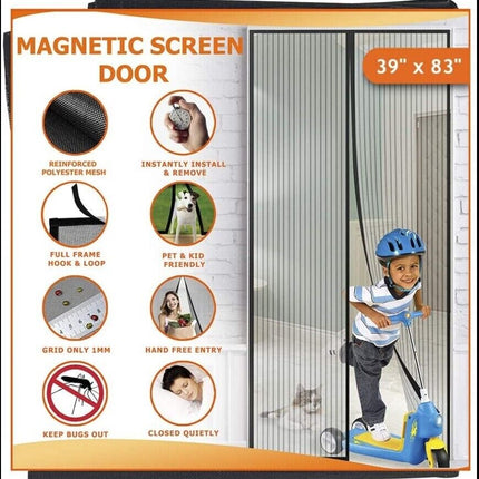 Magnetic Screen Door Mesh Curtain Durable Heavy Duty Mosquito Net Bug