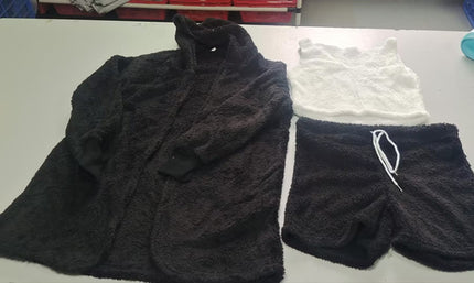 3pcs Womens Clothing Long Sleeve Crop Tank Top And Drawstring Shorts