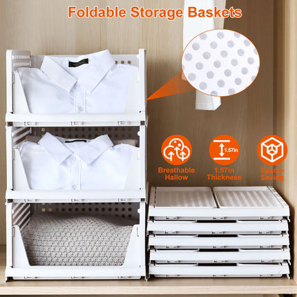 4 Packs Plastic Storage Box With Slide Rail Stackable  For Living Room
