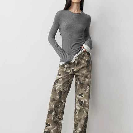 Lyocell wool stretch comfortable breathable fit minimalist solid color