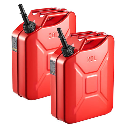 Metal Fuel Container, 5.3 Gallon, Fuel Jerry Can With Spout And