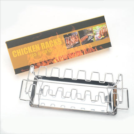 Portable Grilling Basket Mesh Clip 14 Slot Stainless Steel
