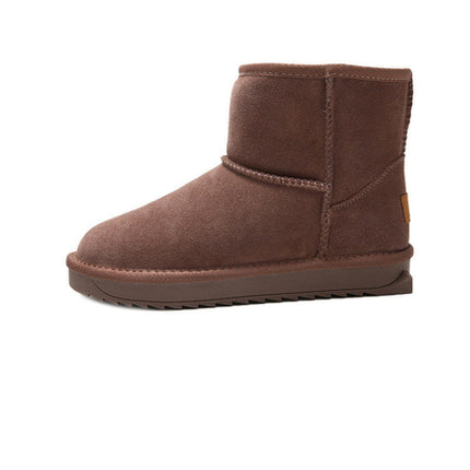 New Flat Bottom Medium Cotton Shoes Plush Snow Boots For Women