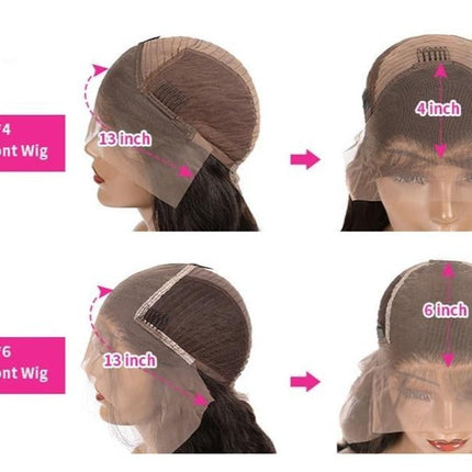 13x4 HD Transparent Lace Frontal Kinky Straight Human Hair Wigs 200% D