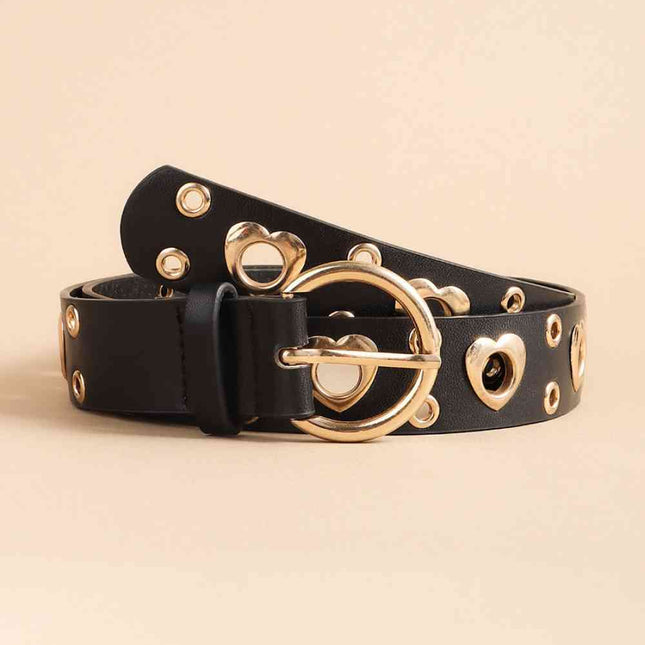 Shape Alloy Detail PU Leather Belt