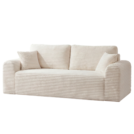 3 Seater Couch, Corduroy Boneless Couches For Living Room,26.4 Cloud