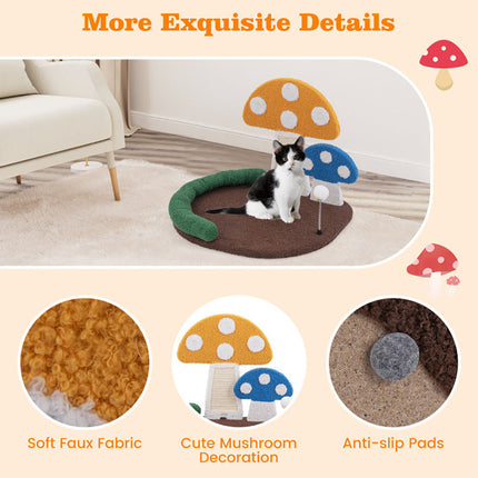 Mushroom Cat Bed Cat Claw Scratcher With Wide Bed And Sisal Scratch