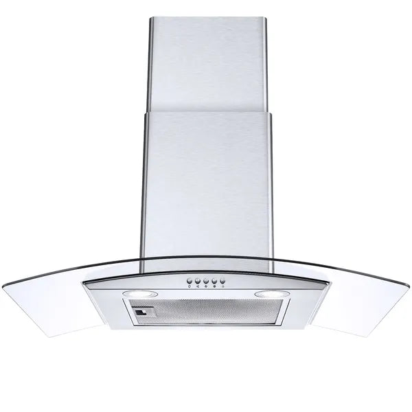 30" Wall Mount Range Hood 450CFM Tempered Glass Vented 3-Speed Fan