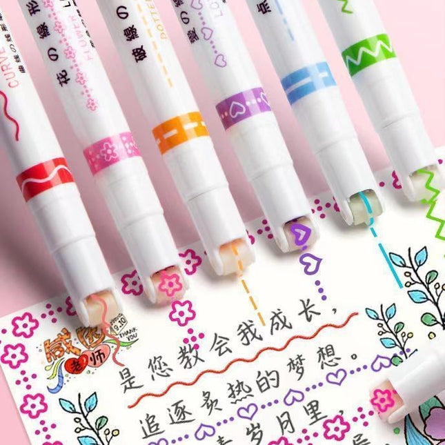 Net Celebrity Creative Curve Pen Roller Outline Pen Student Hand