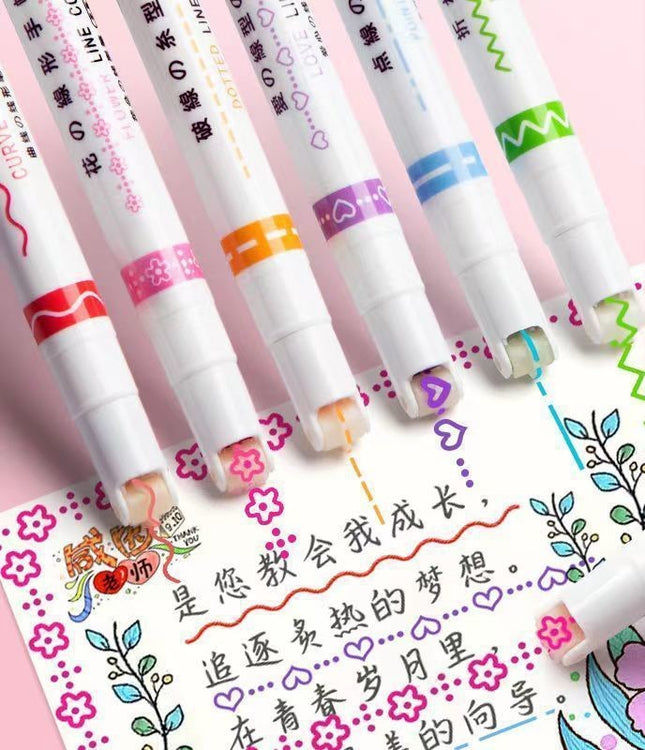Net Celebrity Creative Curve Pen Roller Outline Pen Student Hand