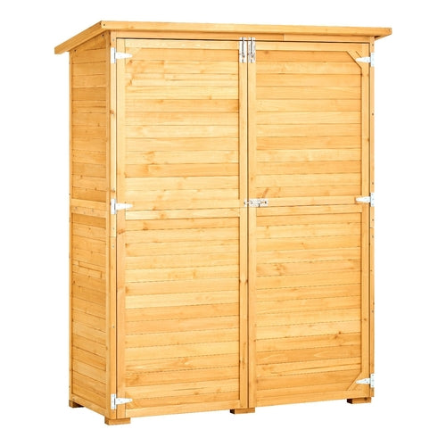 Outdoor Wooden Storage Shed Waterproof Garden Tool Metal Shed 55x67.5
