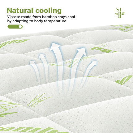 Mattress Protector, Thickened Mattress Pad With Bamboo Fiber Viscose