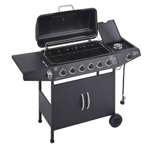 6 Burner BBQ Propane Gas Grill With Side Burner 59000 BTU Output