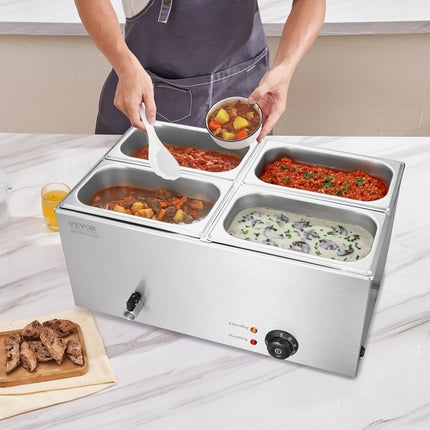 Commercial Electric Food Warmer 4-Pan Countertop Buffet 15.9QT Bain