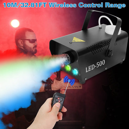 1Pc 400W Fog Machine RGB LED Party Club DJ Fogger Rapid Heating Remote