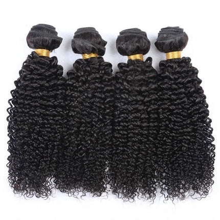 10A Grade 3/4 Kinky Curly Human Hair bundles with 4x4 Closures & 13x4