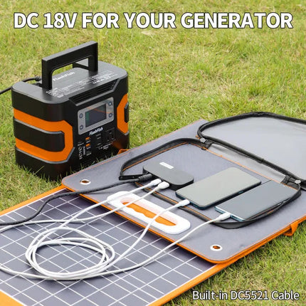 100W 18V Portable Solar Panel;  Flashfish Foldable Solar Charger With