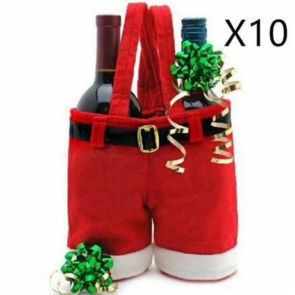 Wool Fabric Merry Christmas Gifts Santa Pants Christmas Candy Gift Bag