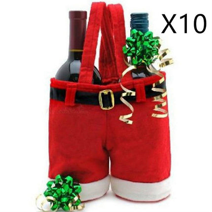 Wool Fabric Merry Christmas Gifts Santa Pants Christmas Candy Gift Bag