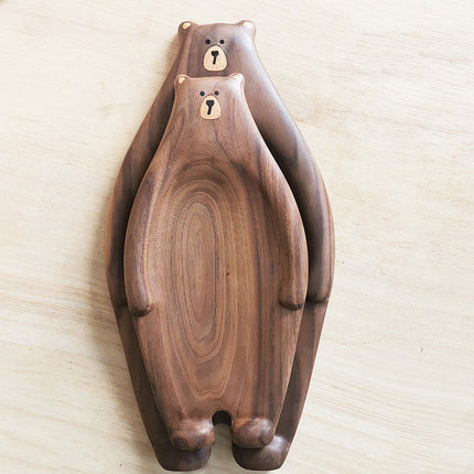 Cute Bear Wood Board Bread Plate Block Bear Shape Tray