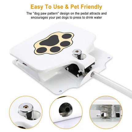 Dog Water Fountain Outdoor Dog Pet Water Dispenser Step-on Activated